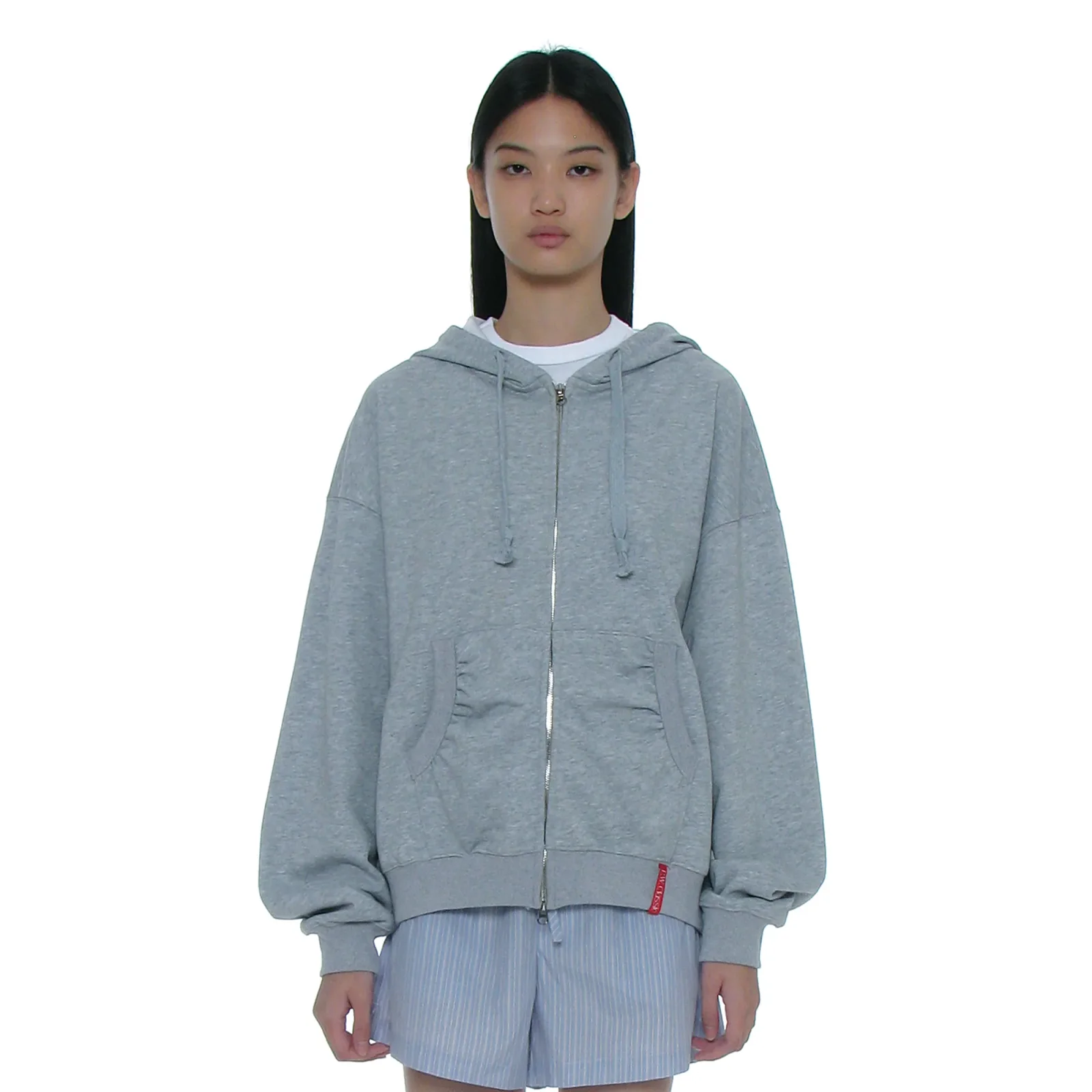 PWC SHIRRING POCKET HOODIE ZIP-UP_8COLOR