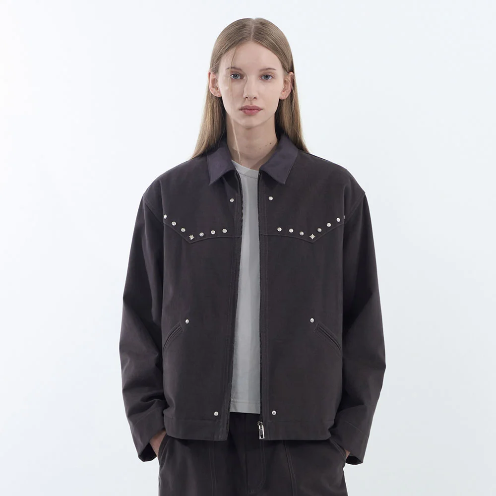 Western Twill Washed Work Jacket_Charcoal