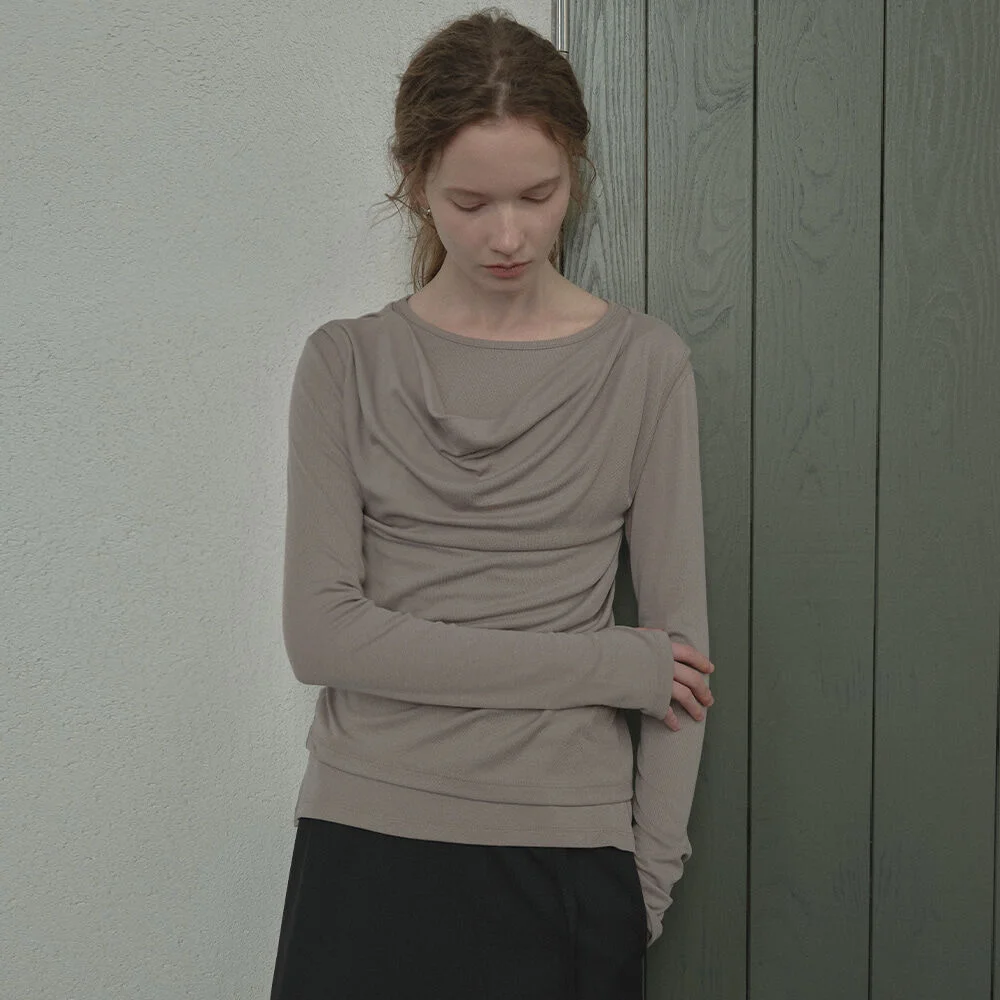 3-way layered top set _Khaki beige