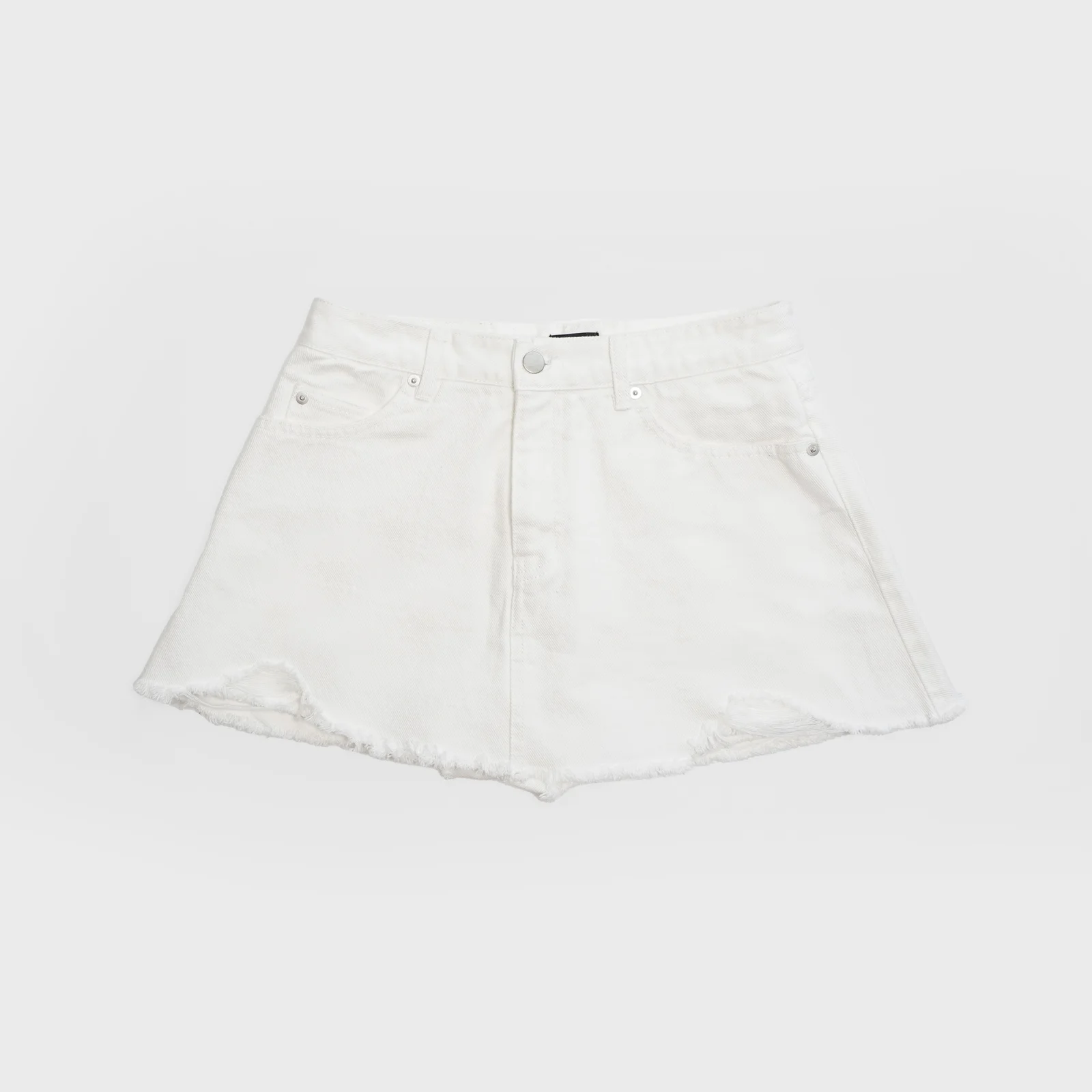 DENIM SKIRT PANTS - WHITE