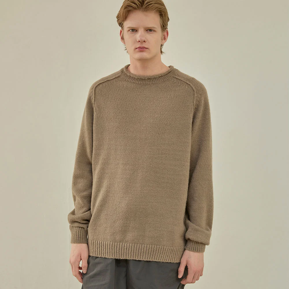 Curly Crew Neck Sweater (Night Grey)