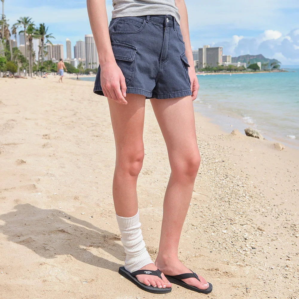 Bask Washed Cargo Shorts - Navy