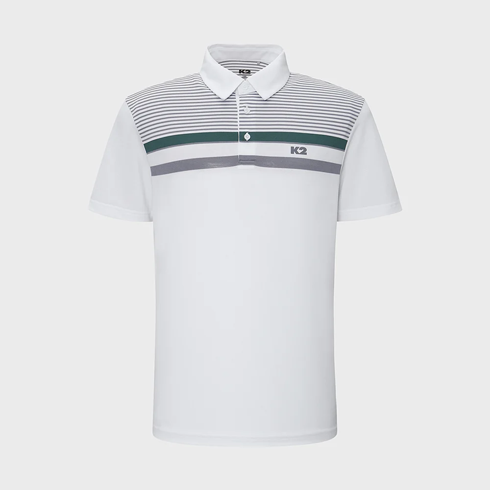 BOOST_短袖 色織 Polo T恤_White_KMM25281W2