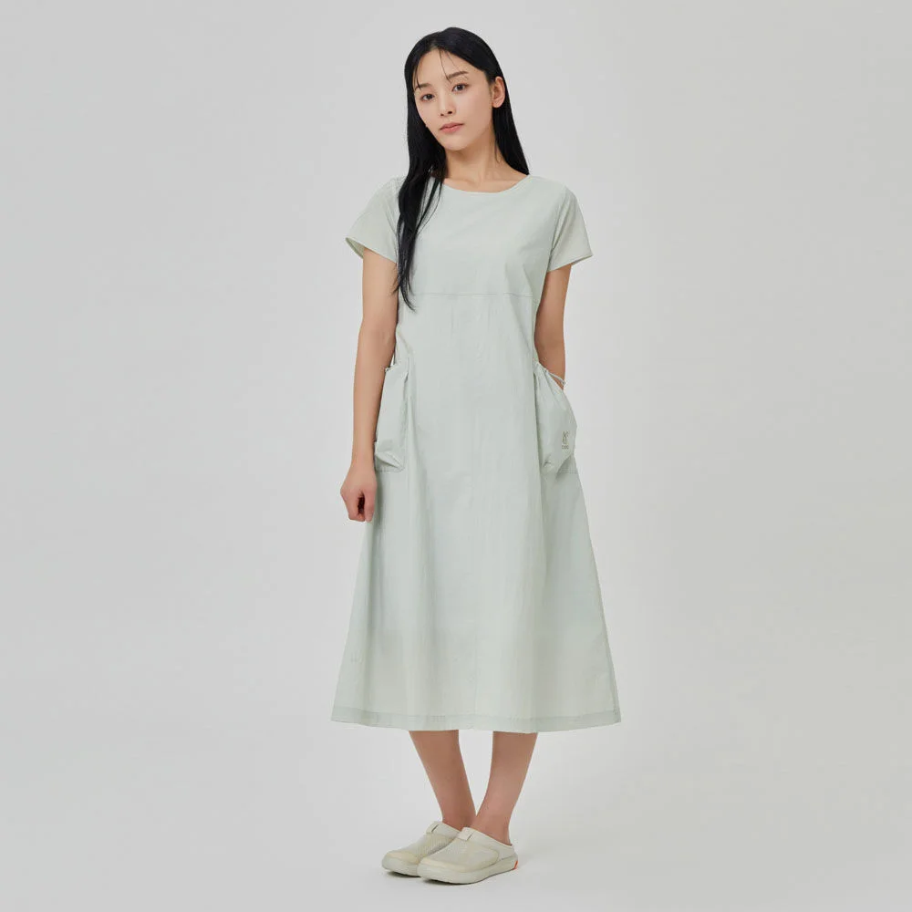 Miro 口袋 圓領 領 連衣裙 女裝(L.GREY)