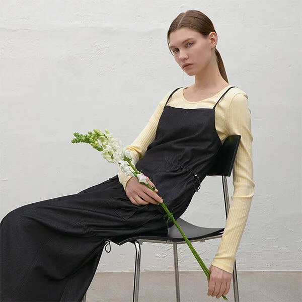 STING UTILITY DENIM-LIKE DRESS(OP-6146)
