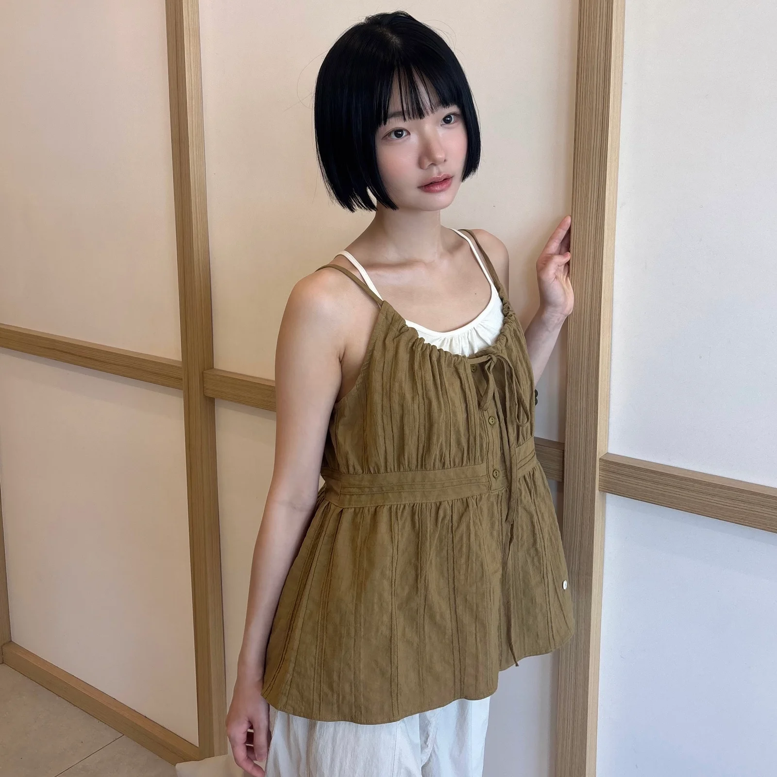 RIBBON BUTTON BLOUSE