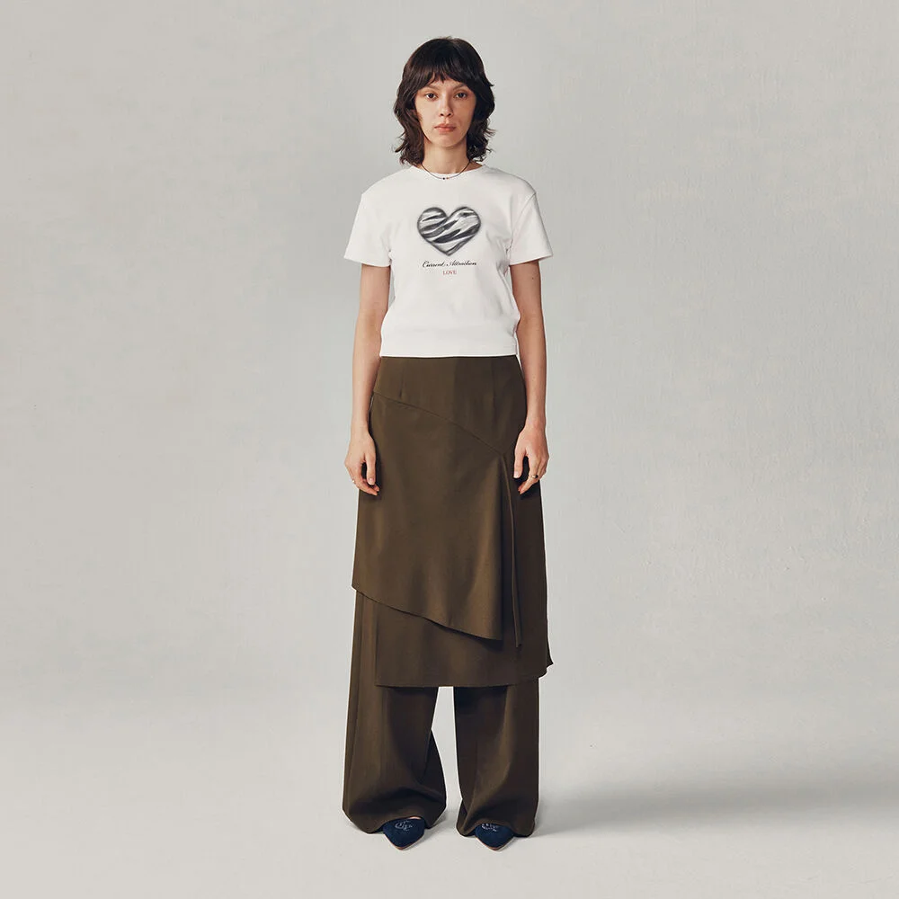 ASSYMETRIC WRAP MIDI SKIRT