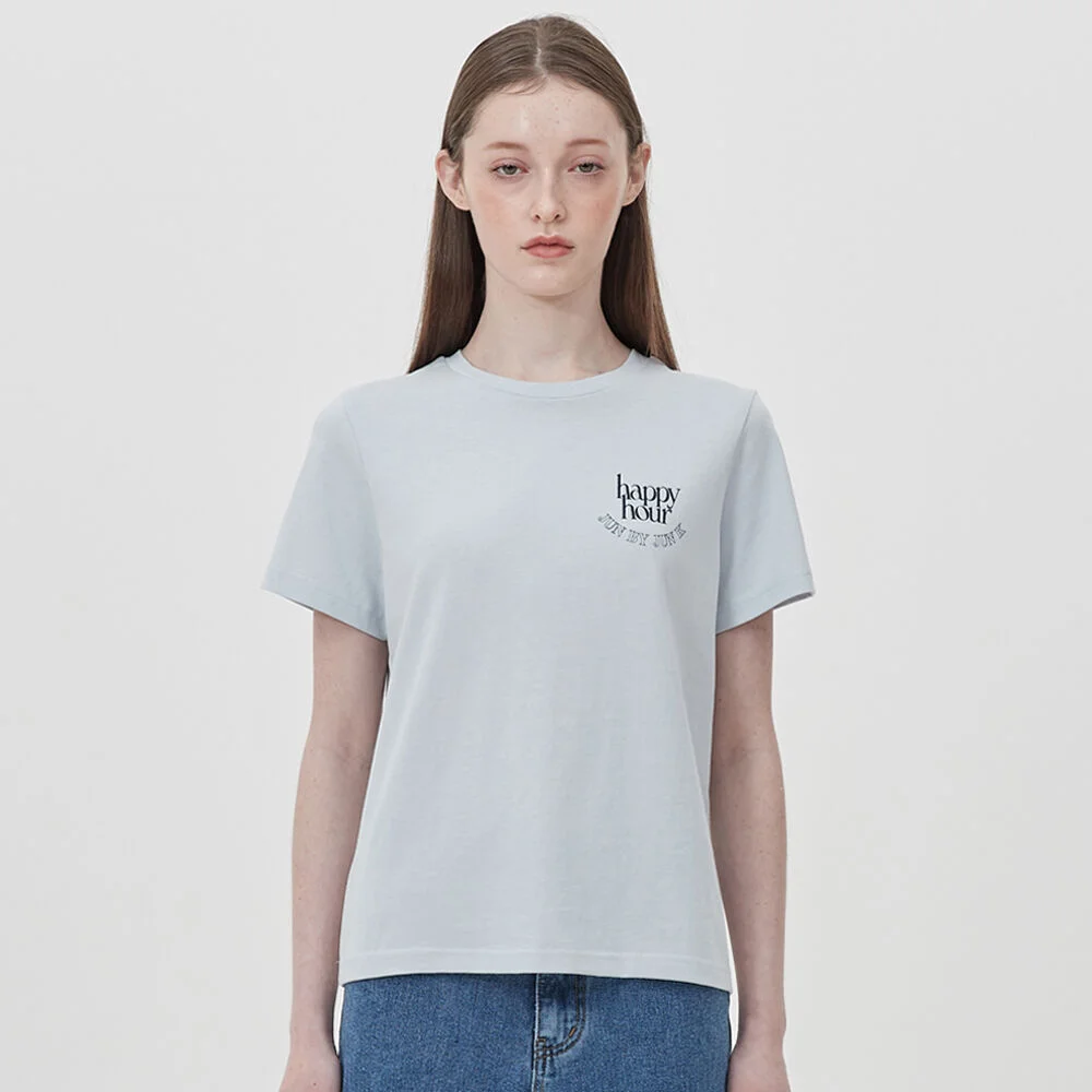 Happy hour T-shirt_ash blue
