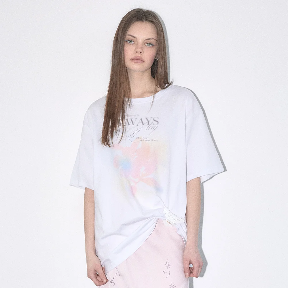 BLURRY FLOWER T-SHIRT (WHITE)