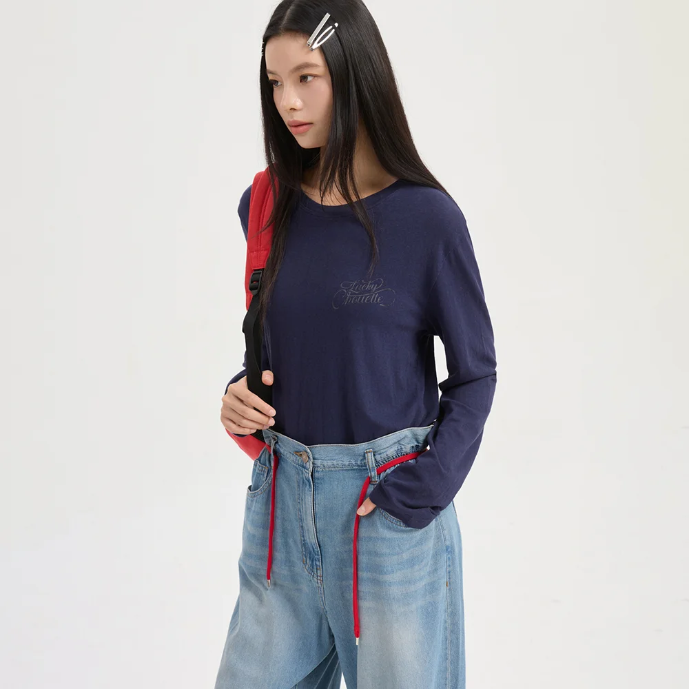 Print Point Basic Fit Long Sleeve T-shirt (dark navy) LFTAA25140NYD