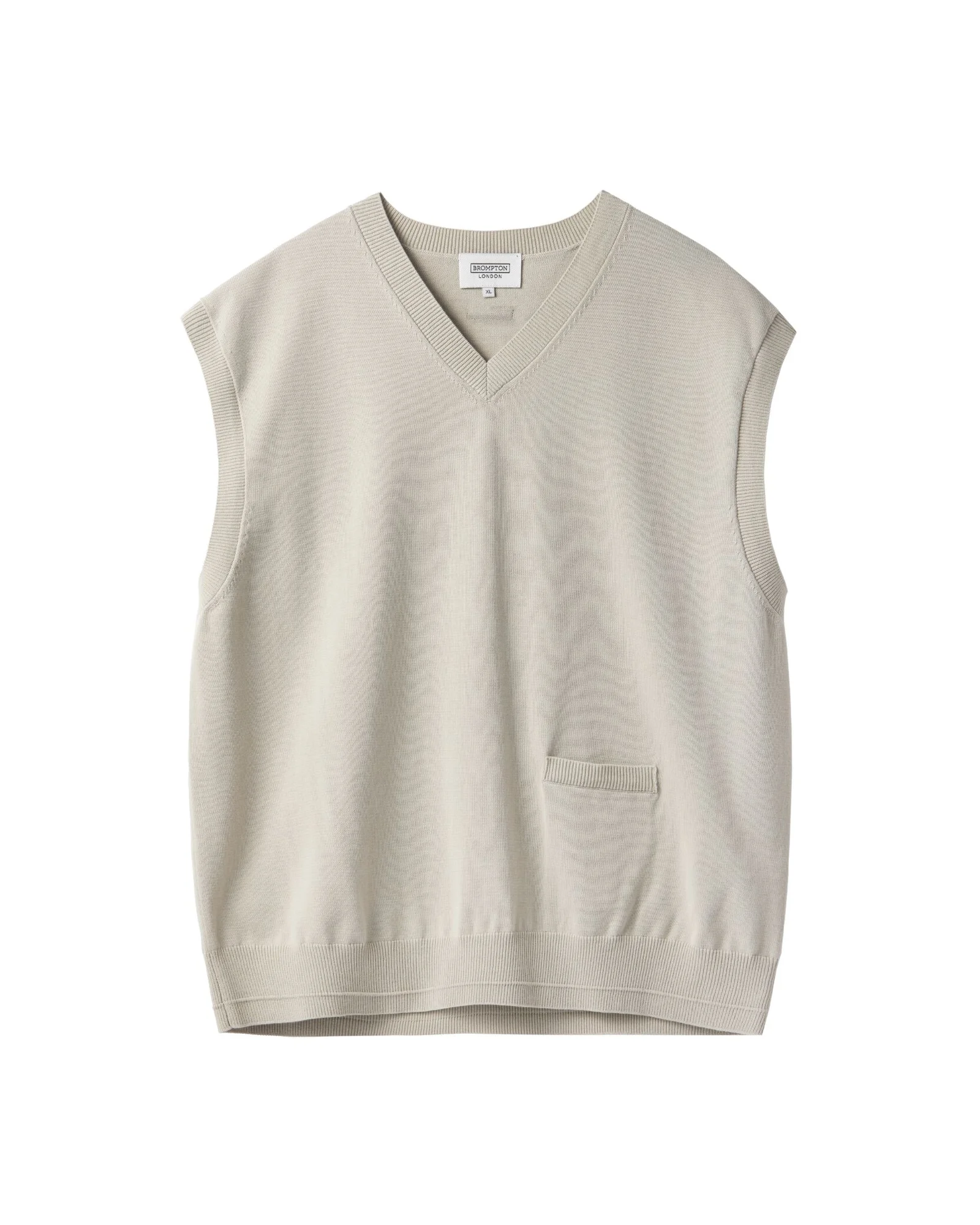 BASIC KNIT VEST - L/BEIGE (P242MKT517)