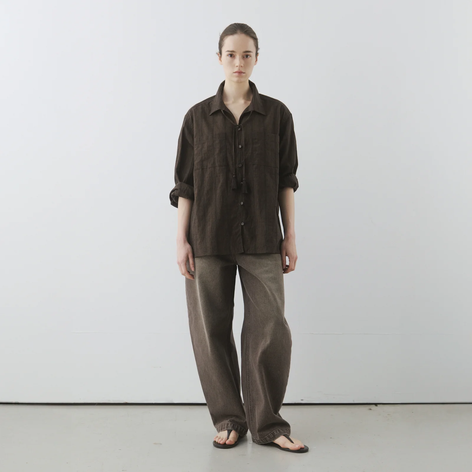 Denver Curved Denim in Brown