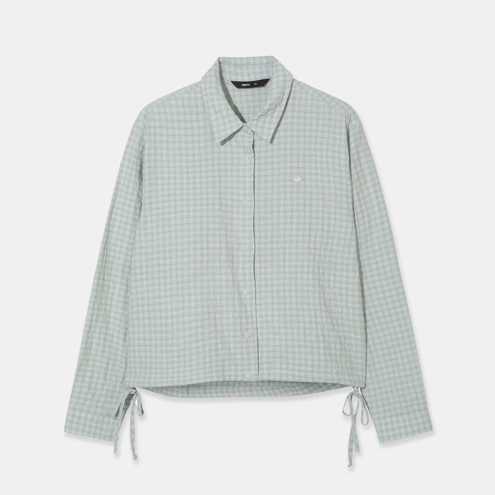NEPA/Official Direct 7M41560 女裝 格紋 長袖 襯衫_GREYISH MINT