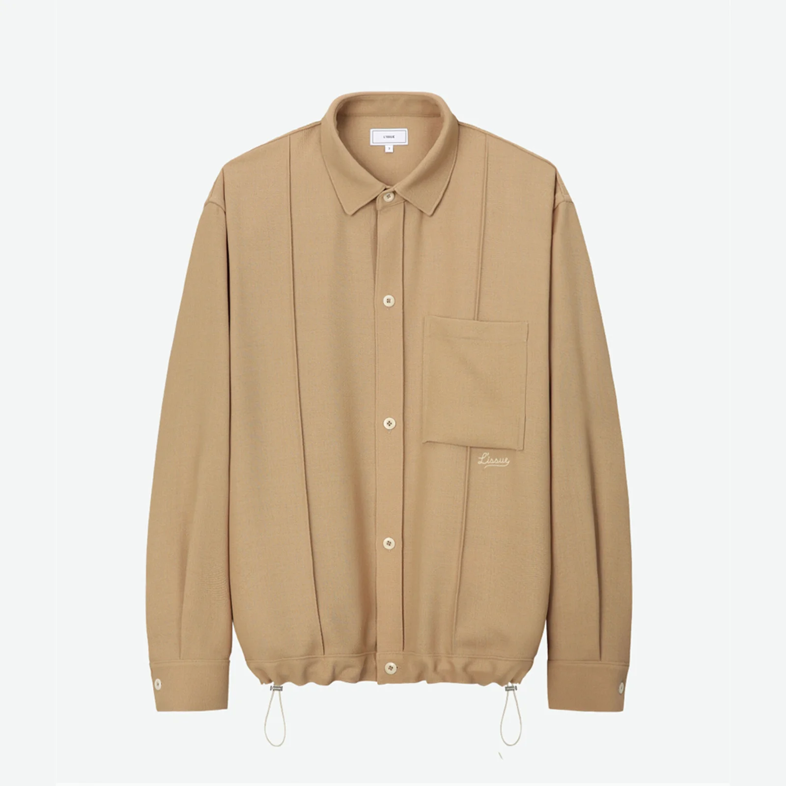 Liam Wool Piquè Overshirt Beige