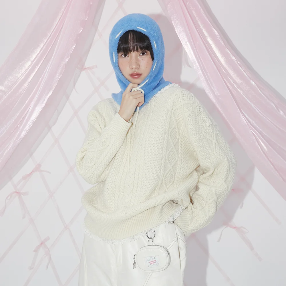 LACE CABLE-KNIT (CREAM)