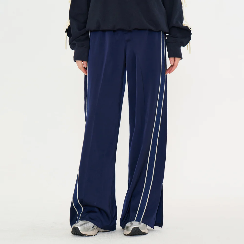 MET slit wide slacks navy