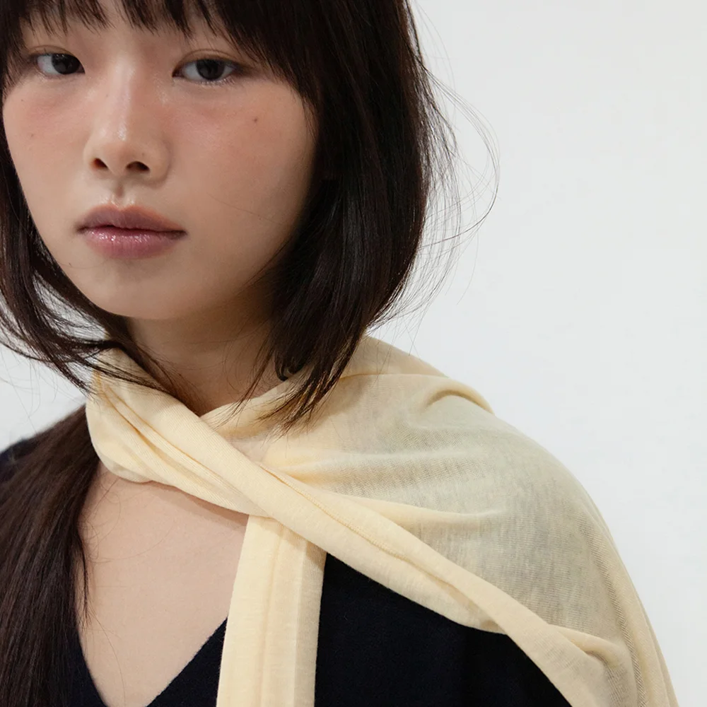 soft tencel long scarf - butter cream