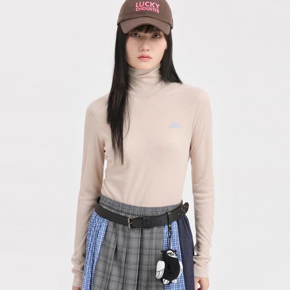 Lettering Point Turtle Neck T-shirt (beige) LFTAS26170BEX