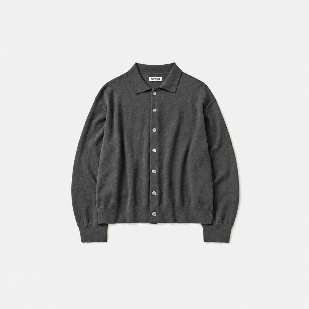 Daily Wool Collar Cardigan (Gray)