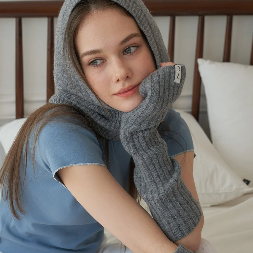 Knit Balaclava Warmer Set (4color)