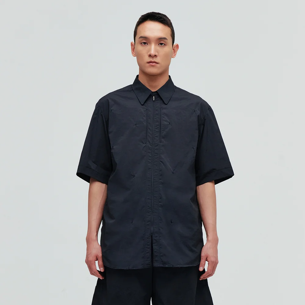 NYLON ZIP SHIRT (BLACK)
