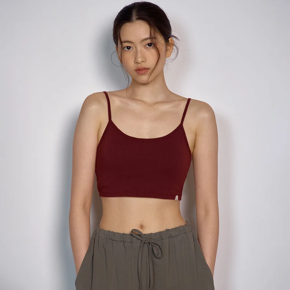 Turn Crop bra top (Sangria red)