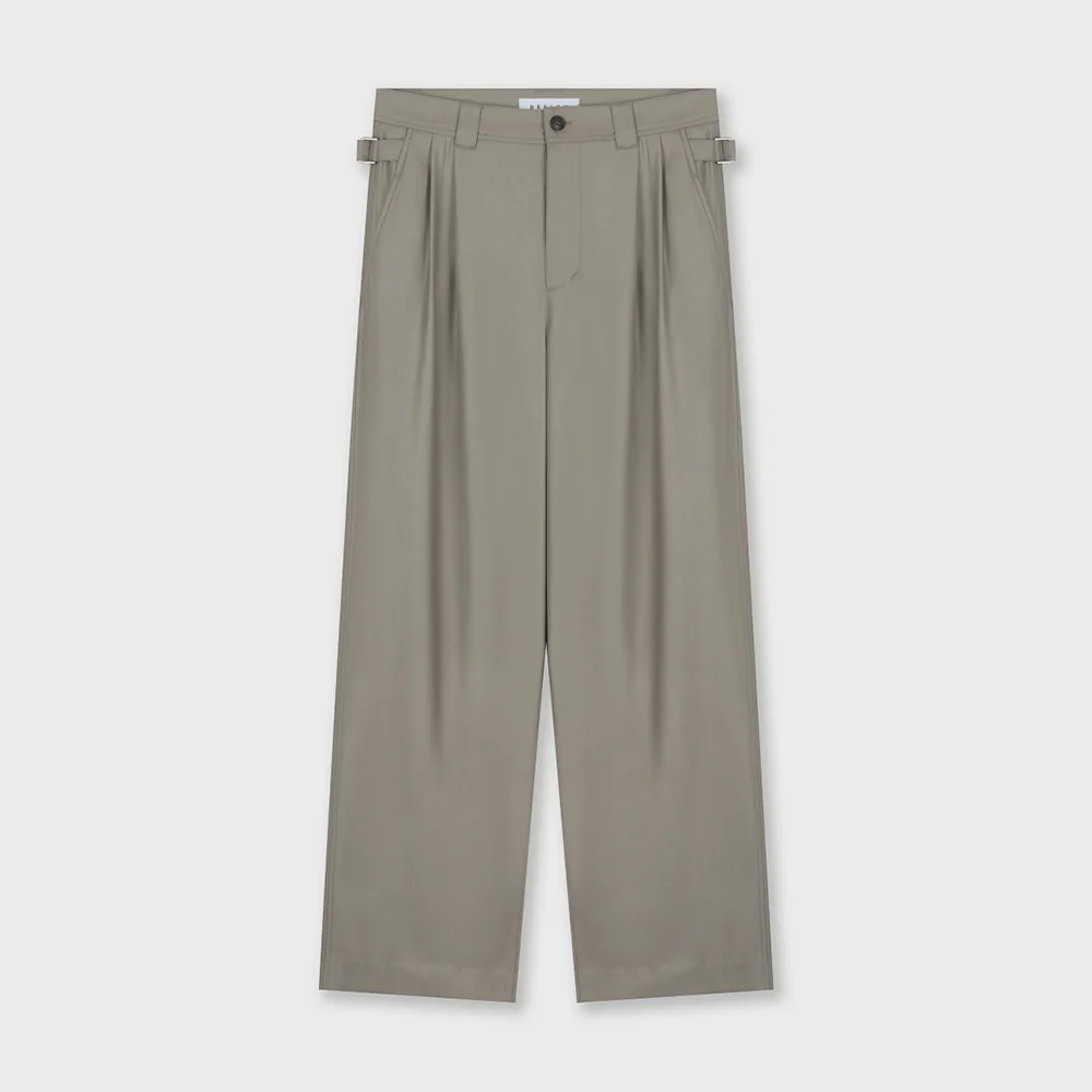 TWO TUCK TAPERED PANTS DUSTY BEIGE