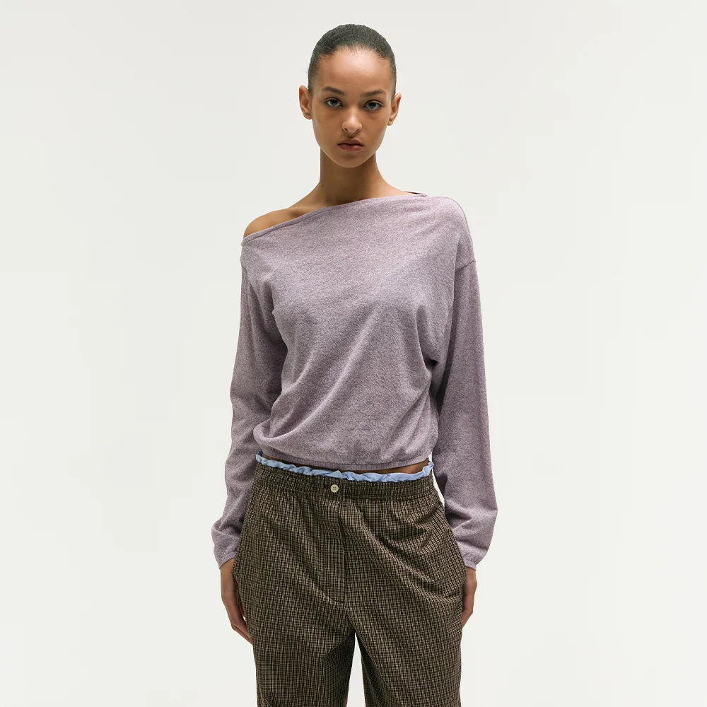 OFF SHOULDER KNIT TOP_purple