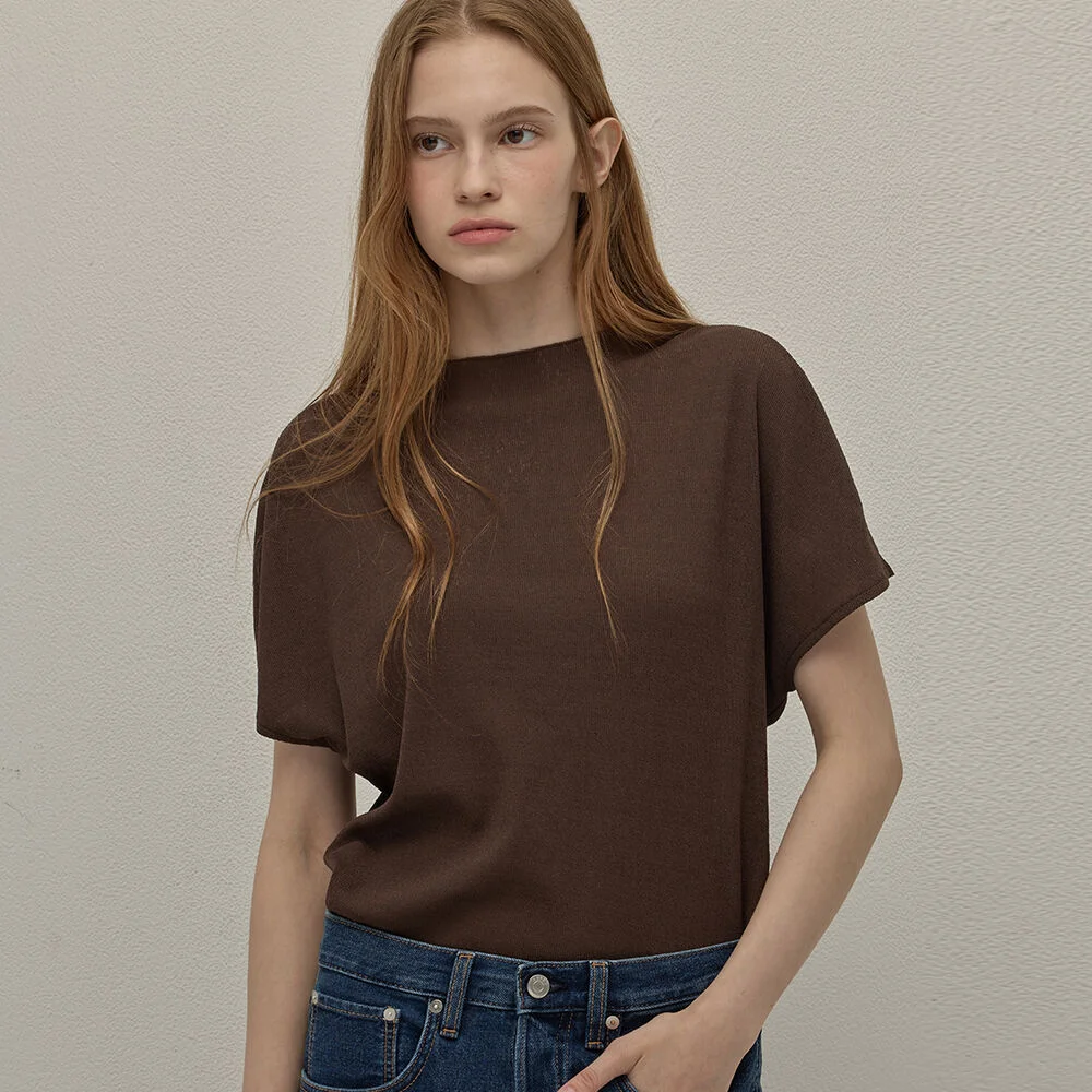 Refill mock neck top - Brown