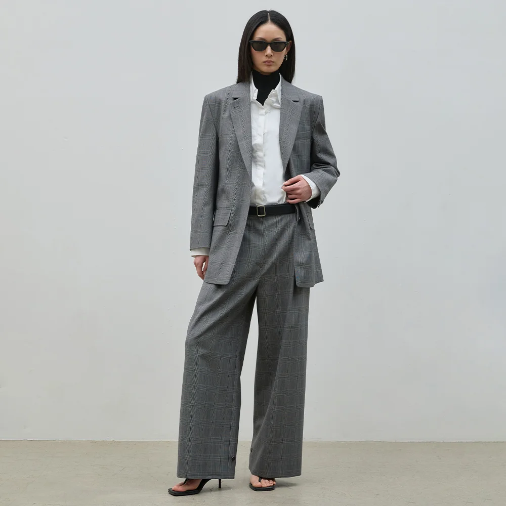ALAN CHECK WIDE PANTS