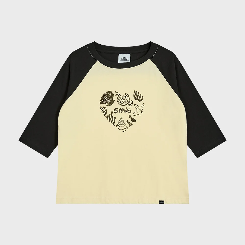 (W) COASTAL RAGLAN T-SHIRT-YELLOW
