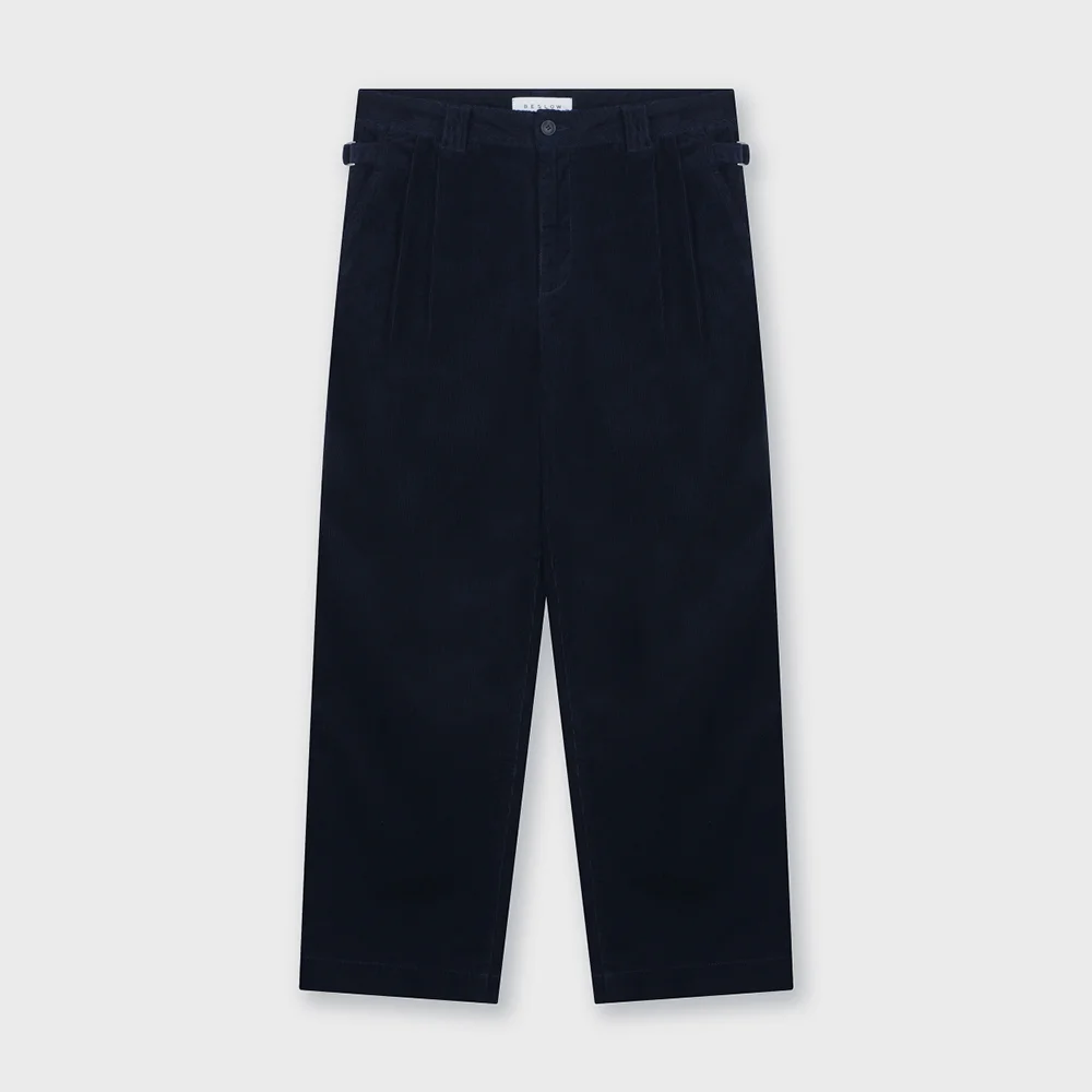 CORDUROY TWO TUCK PANTS NAVY
