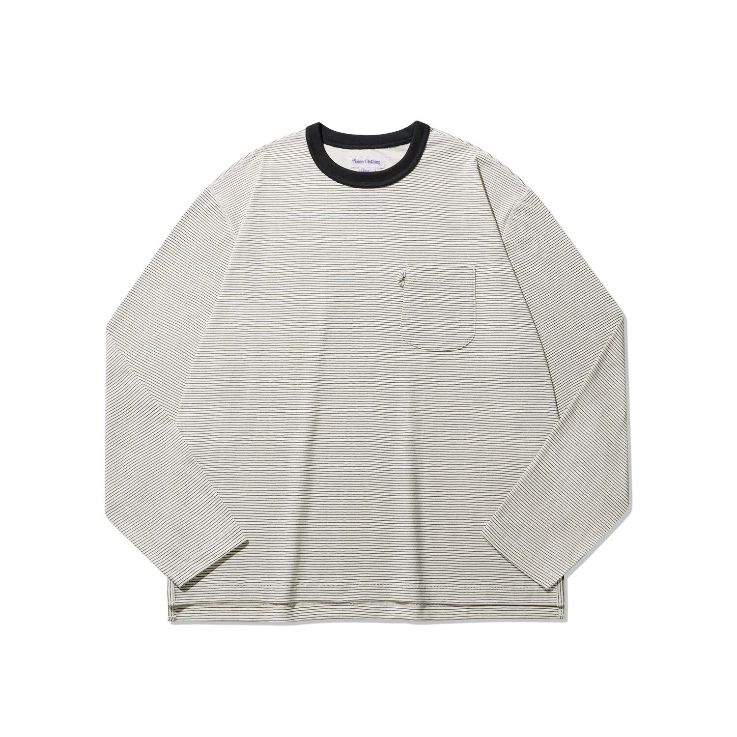 STRIPE POCKET LONG SLEEVE IVORY