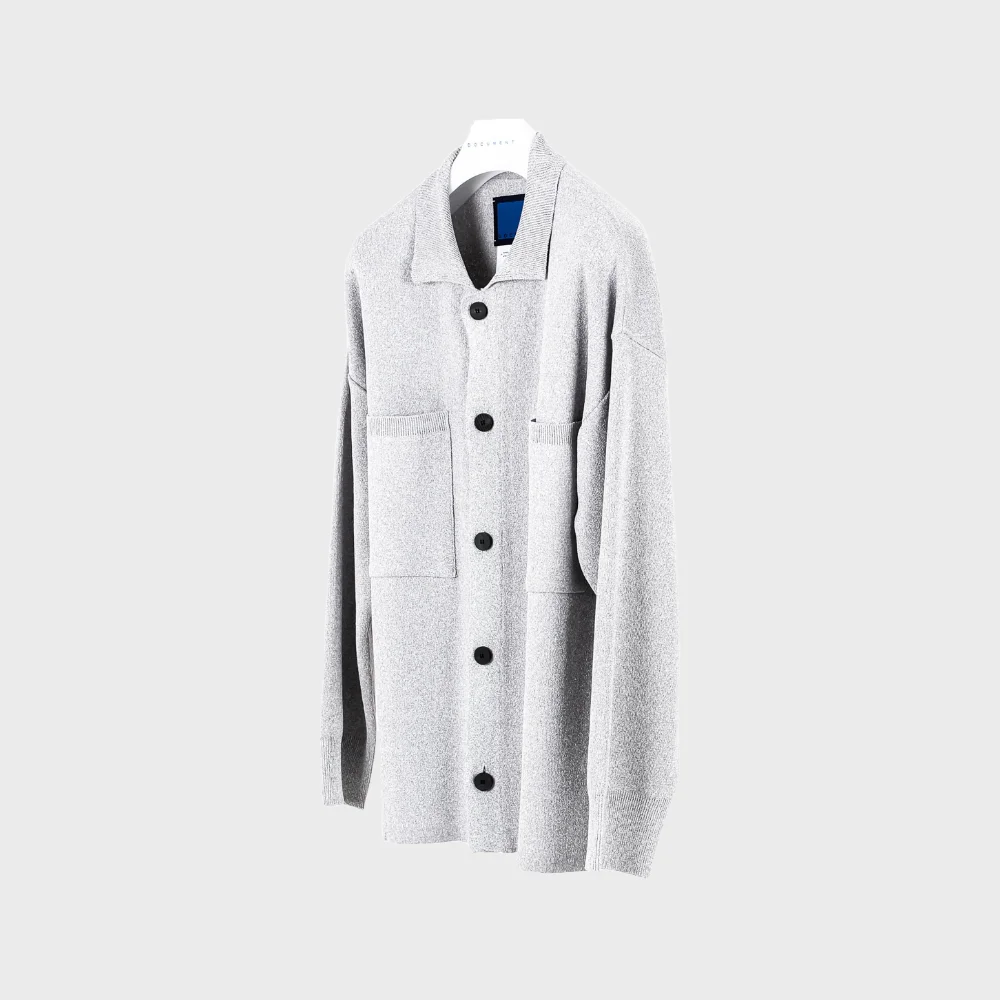 COLLAR HANJI PAPER CARDIGAN_GREY