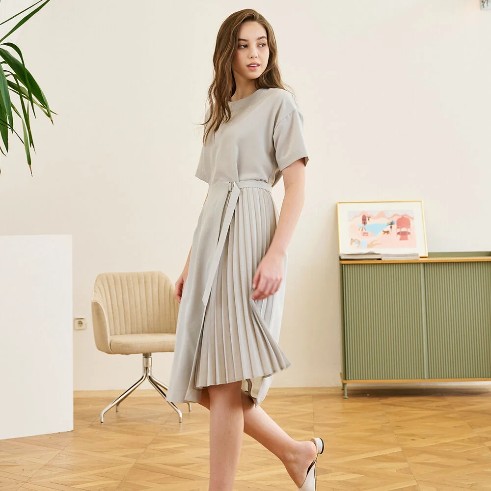 Tiera Pleated Half Wrap Dress_Mint