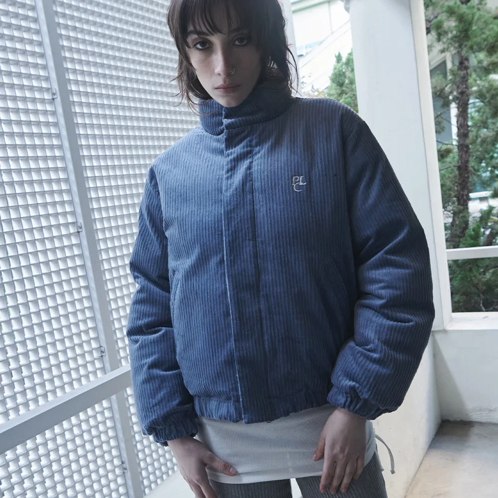 高領 燈芯絨 Puffer 外套 羽絨外套 夾克