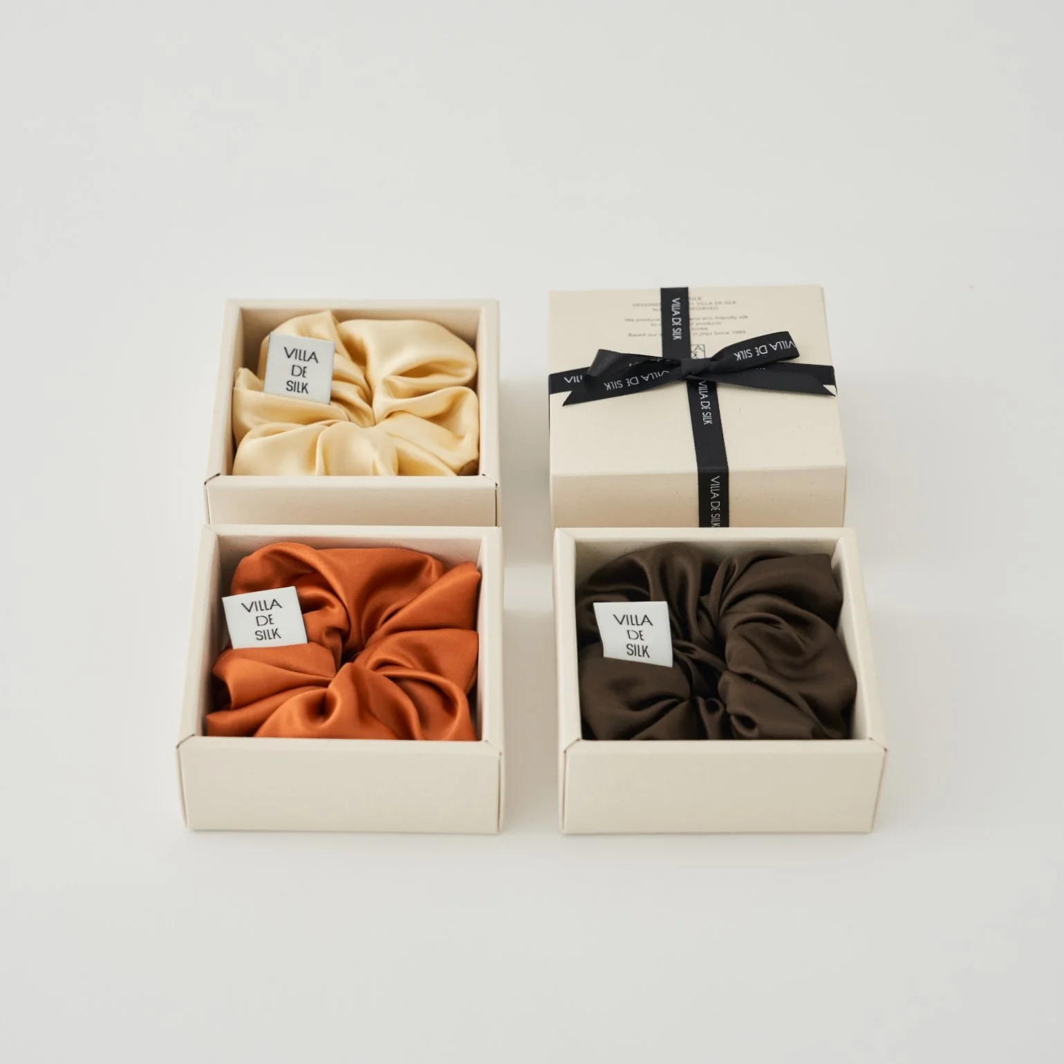 High density 100% silk scrunchie (3colors) 真絲 髮圈