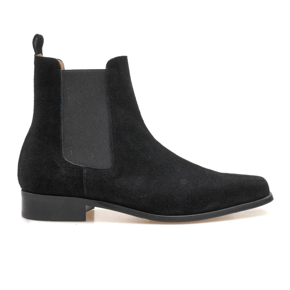ALC080 Eseuteuro 方頭 切爾西靴 靴子_black suede