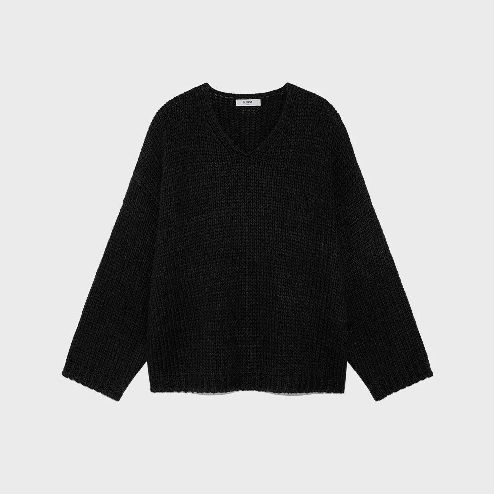 G COZY OVER KNIT TOP (BLACK)