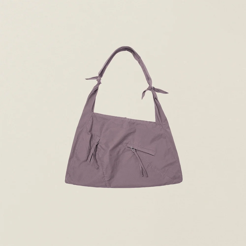 GARMENT DYED 2 WAY STRAP TOTE BAG (LARGE) GREYISH PURPLE