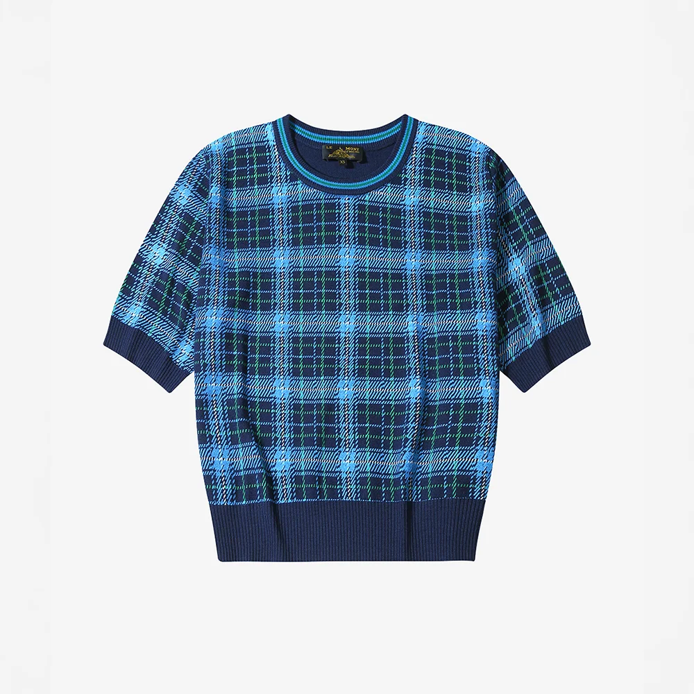 SOLEIL-PRINTED SWEATER_Navy