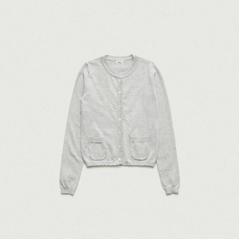 Ello Light Knit Cardigan_Melange Grey