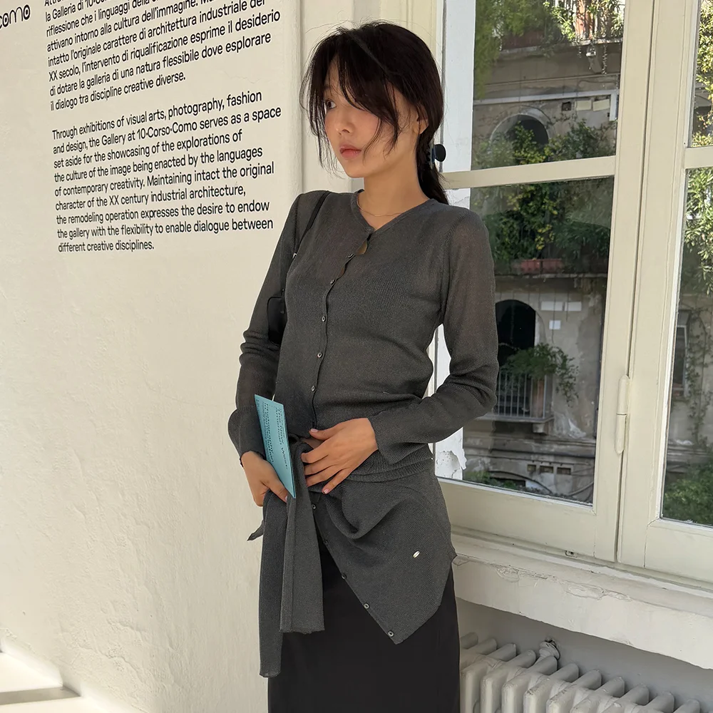 SHEER CARDIGAN (CHARCOAL)