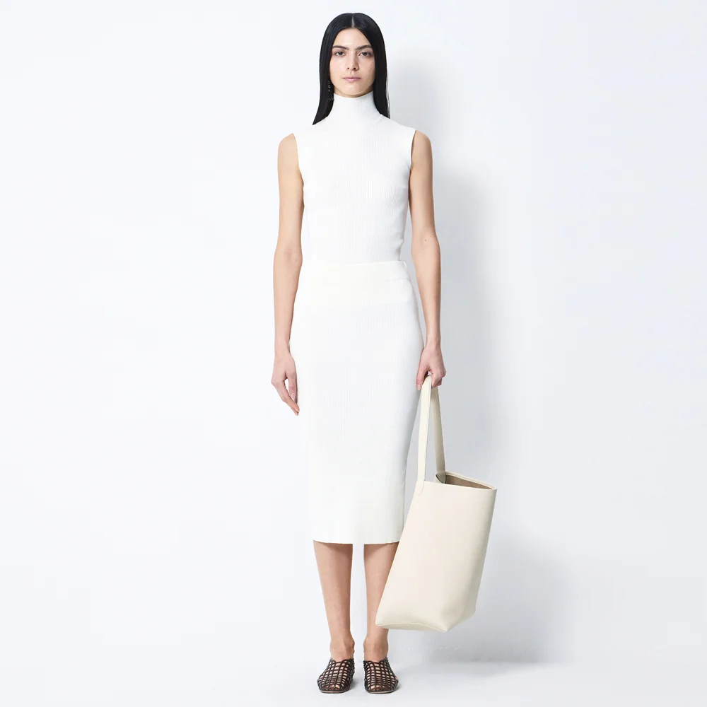 DE RIBBED MIDI SKIRT