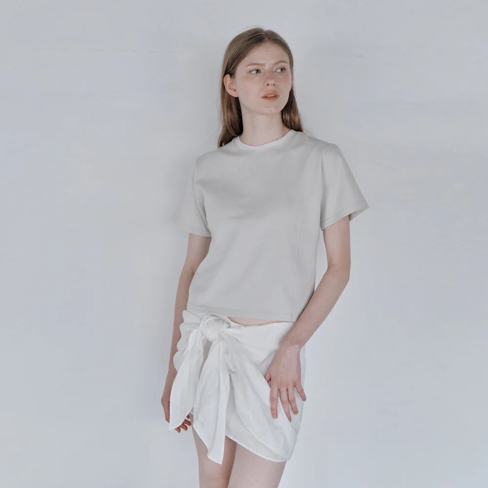 INCISION T-SHIRT (GRAY BEIGE)