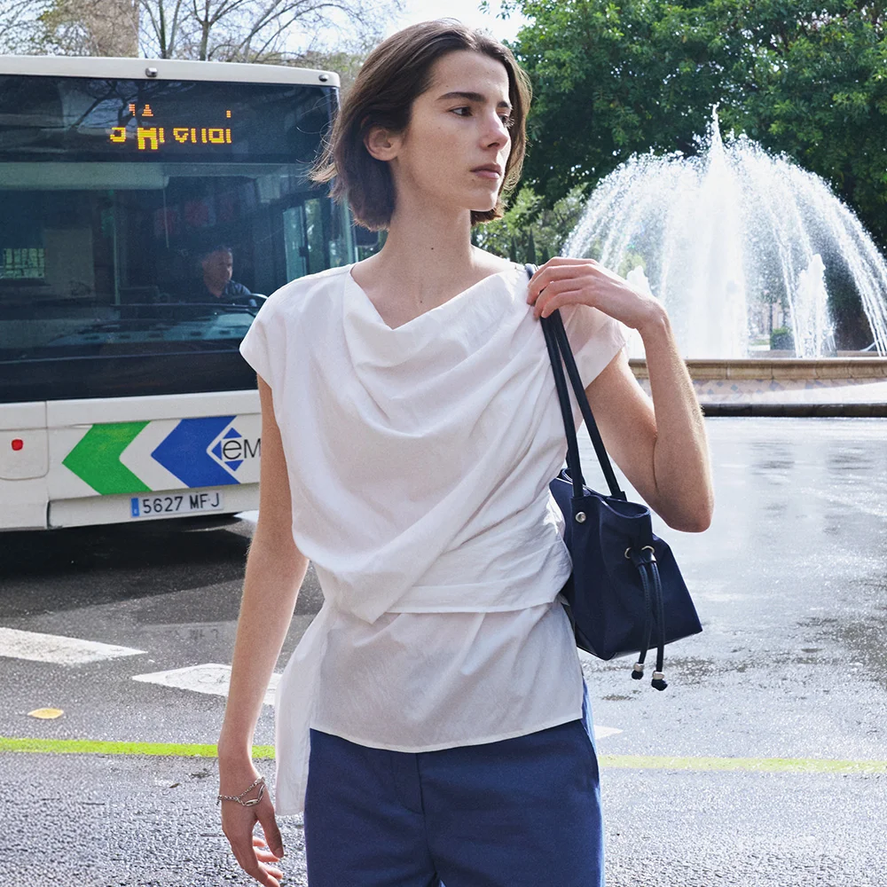 Asymmetric Draped Sleeveless Top SW6MB714_4color