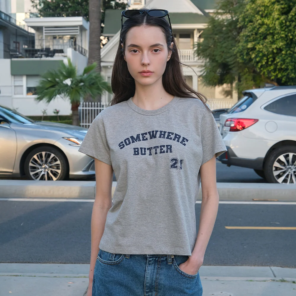 21 Square Logo Top - Grey