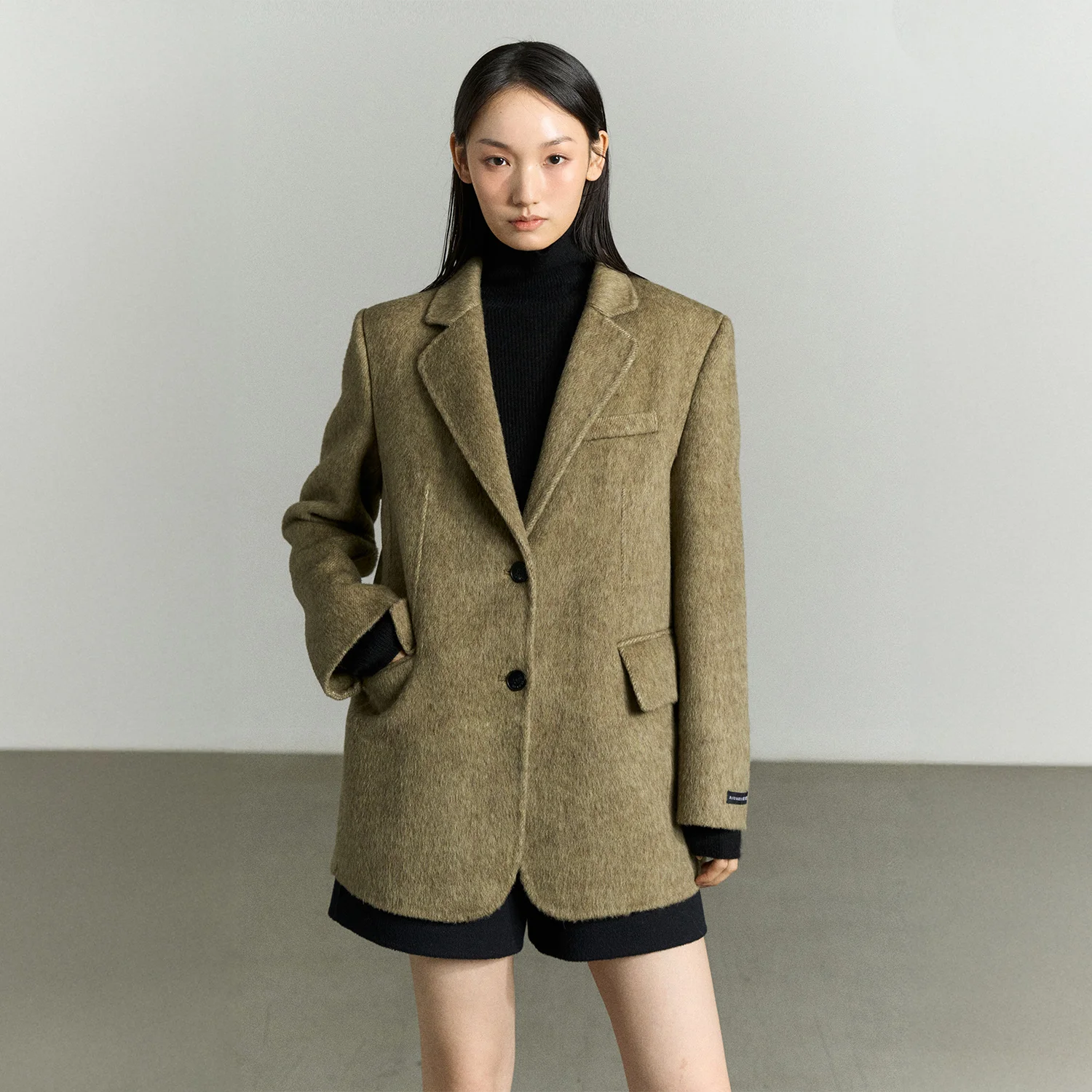 ANGORA SILK HANDMADE JACKET OLIVE