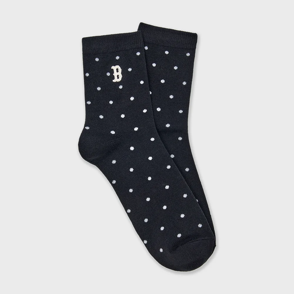 圓點 中筒 襪 BOS (Black)