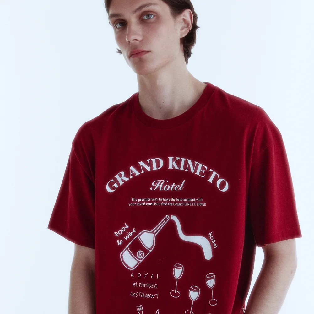 Grand Hotel Restaurant T-Shirt_Burgundy
